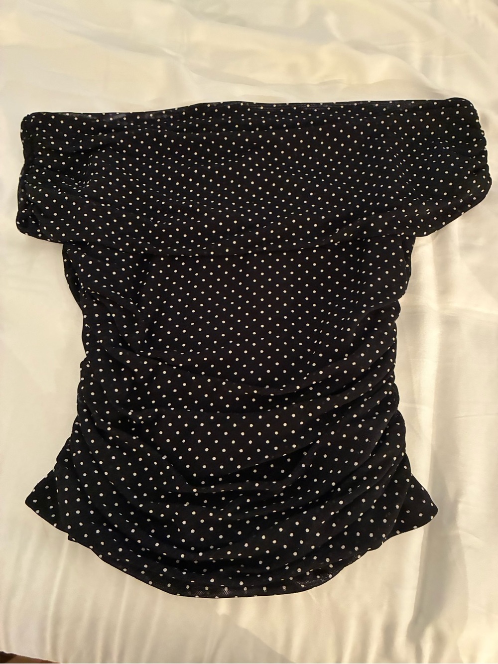 Workshop Republic Clothing Black Polka Dot Off-Shoulder Camisole